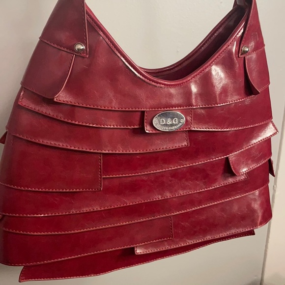 RARE Dolce & Gabbana Red Maroon Layered Handbag - Picture 3 of 13